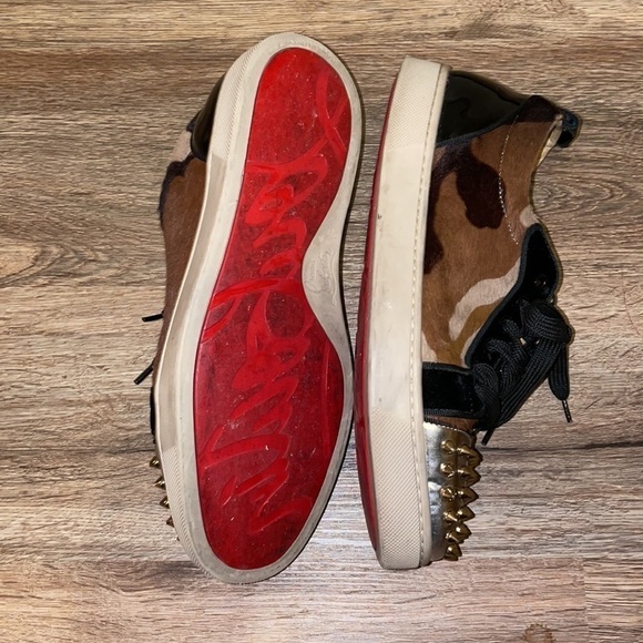 Christian Louboutin studded camouflage sneakers size - 39.5 - Picture 6 of 7